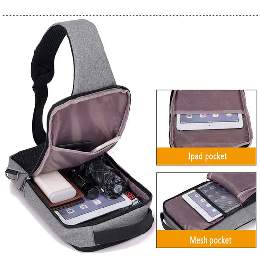 Mochila de Pecho Antirrobo con Carga USB - Image 4