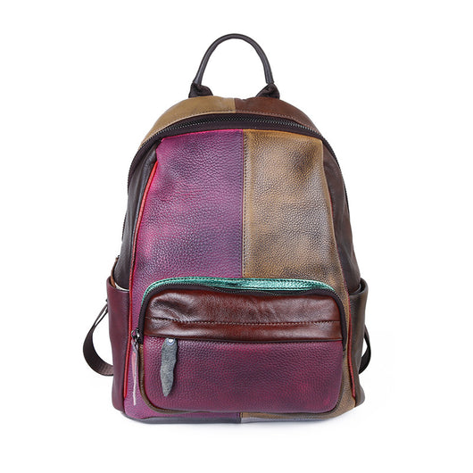 Bolso de Cuero Genuino con Doble Bandolera y Contraste de Tonos - Image 8