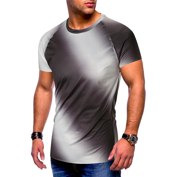 Playera de Manga Corta con Estampado Degradado - Image 6