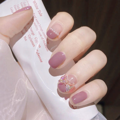 Uñas Postizas Francesas Removibles con Diamantes - Image 30