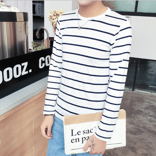Camiseta Oversized a Rayas Blanco y Negro - Manga Larga Unisex - Image 8