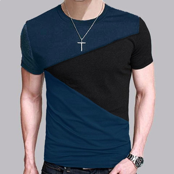 Camiseta Cuello Redondo Manga Corta Combinada