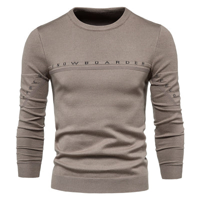 Suéter Tejido para Hombre con Bordado de Letras - Abrigo Base Versátil - Image 5