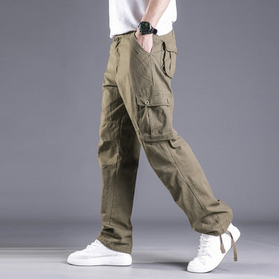 Pantalones Cargo Sueltos de Algodón con Múltiples Bolsillos - Camuflaje Hombre Talla Grande - Image 11