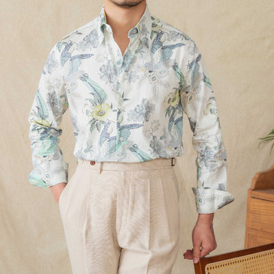 Camisa de Algodón Estampada Manga Larga para Hombre - Image 9