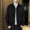 Chaqueta de Trabajo Denim Negro para Hombre - Estilo Versátil Primavera Otoño