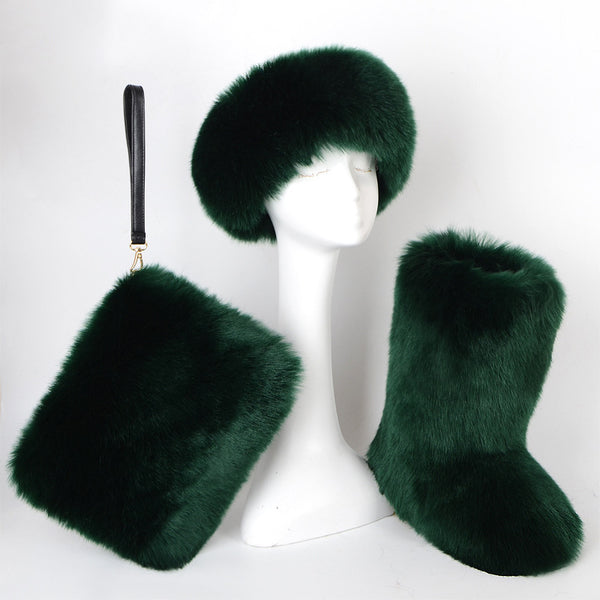 Botas de Nieve para Mujer Talla Grande con Forro de Terciopelo y Pelaje Sintético
