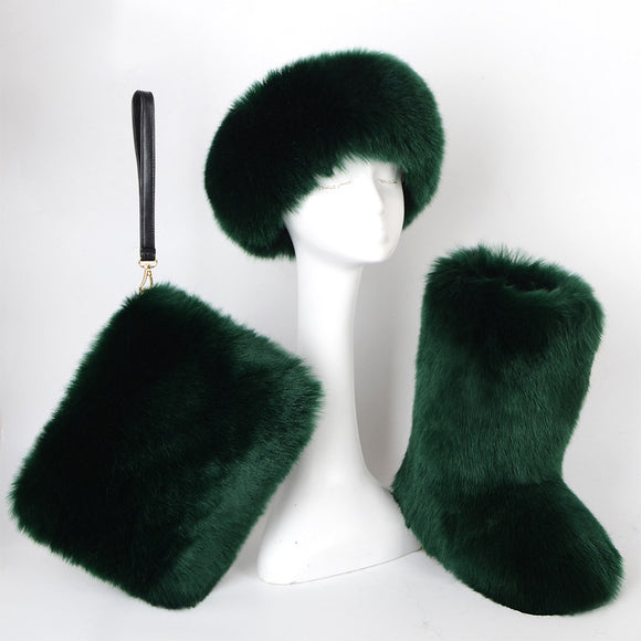Botas de Nieve para Mujer Talla Grande con Forro de Terciopelo y Pelaje Sintético