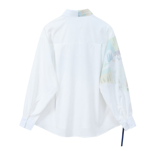 Blusa Larga Estampada con Diseño de Rayas Irregulares para Mujer
