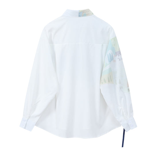 Blusa Larga Estampada con Diseño de Rayas Irregulares para Mujer - Image 2