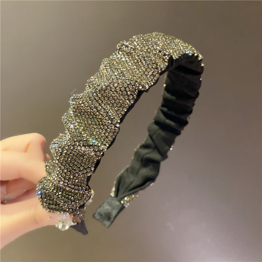 Diadema Retro Francesa con Cristales y Strass para Lavado Facial