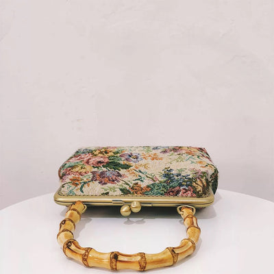 Bolsa Mensajera Bambú con Estampado Floral Retro - Image 3