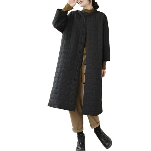 Abrigo de Algodón con Botones de Nudo Chino Retro para Mujer - Image 5