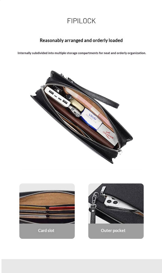 Billetera Inteligente de Cuero Sintético con Huella Dactilar para Hombre - Image 13