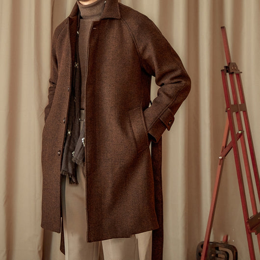 Abrigo Largo de Lana Británica 50% - Estilo Casual Invierno