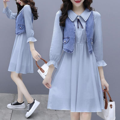 Conjunto Denim: Vestido Camisero + Chaleco Spring - Image 2