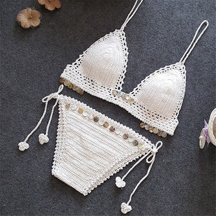 Bikini Tejido a Mano con Borlas - Traje de Baño Crochet Artesanal para Playa - Image 10