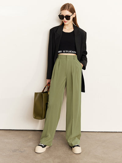 Pantalón de Talle Alto Ancho Drapeado Casual - Image 13