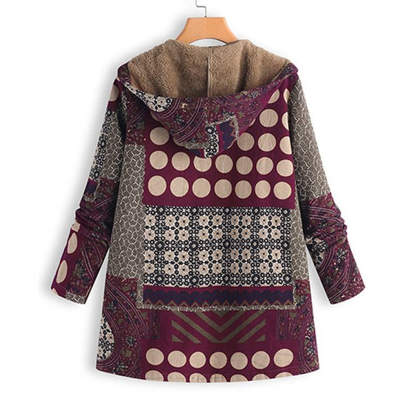 Chaqueta Casual Cálida con Estampado