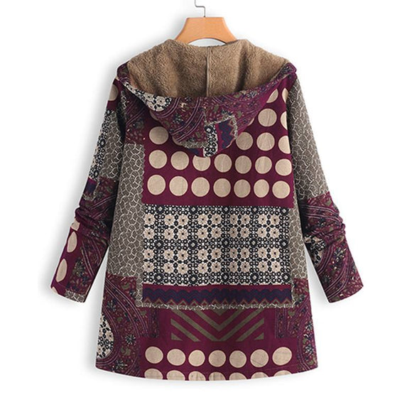 Chaqueta Casual Cálida con Estampado