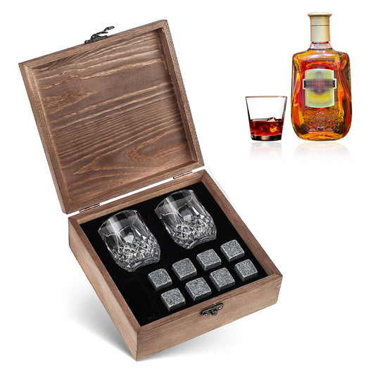 Set de Whisky Premium con Piedras de Hielo y Caja de Madera - Image 2