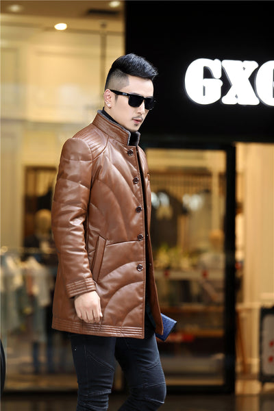 Chaqueta de Cuero y Plumón para Hombre Haining - Image 5