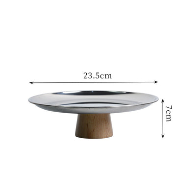 Bandeja Redonda de Madera Maciza con Base Metálica - Estilo Hogar - Image 4