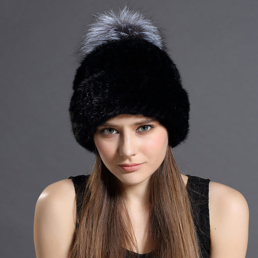 Gorro de Piel de Visón Auténtico