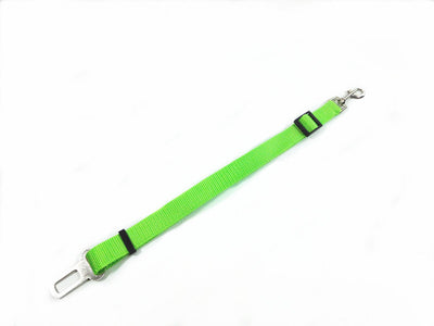 Orange adjustable dog car safety seat belt restraint with a metal seat belt buckle and a swivel snap hook. - Image 7