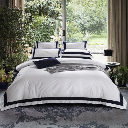 Juego de Cama Blanco 4 Piezas Algodón Puro Estilo Europeo - Image 8