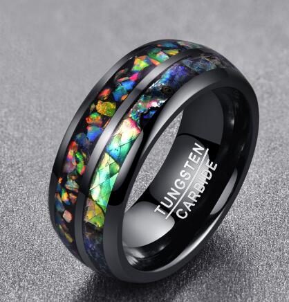 Anillo de Tungsteno Chapado en Oro Negro