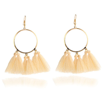 Aretes Bohemios Largos con Borlas - Image 8