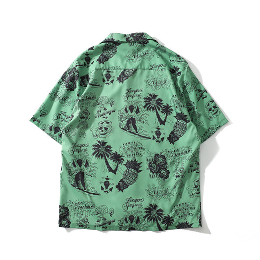 Chaqueta Hawaiana Hombre Estilo Harajuku Vintage Hip-hop Anime Oversized - Image 5