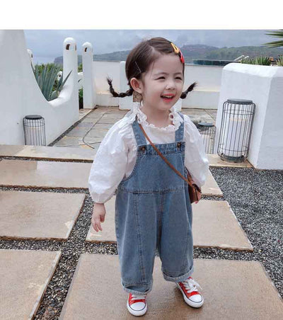 Pantalones Denim Infantiles con Tirantes para Otoño - Image 17