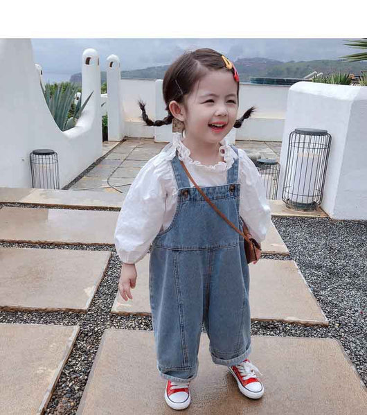 Pantalones Denim Infantiles con Tirantes para Otoño - Image 17