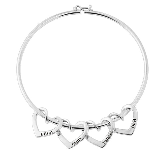 Pulsera Curved Peach Heart con Piercing