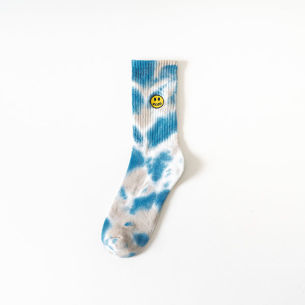 Calcetines Tie-Dye con Carita Feliz - Diseño Colorido en Tubo