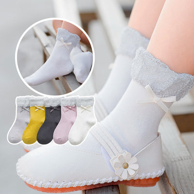 Calcetines de Algodón Peinado con Lazo para Niñas - Image 7