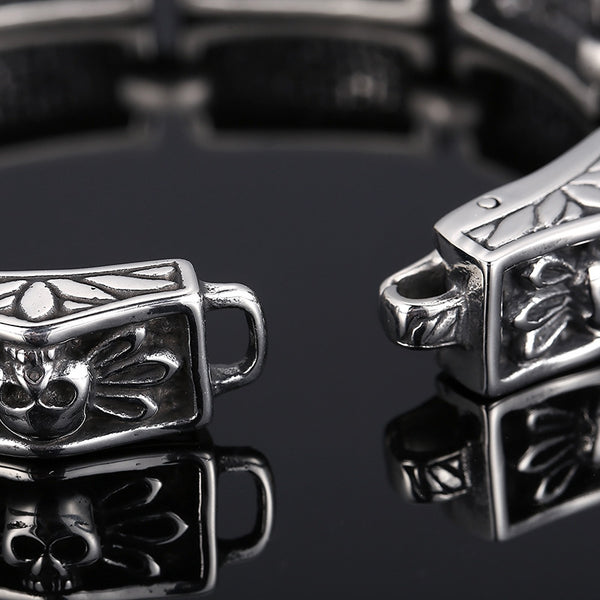 Pulsera de Calavera Punk Encaje Desgastado para Hombre