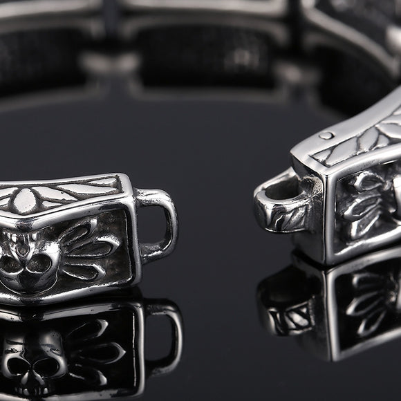 Pulsera de Calavera Punk Encaje Desgastado para Hombre