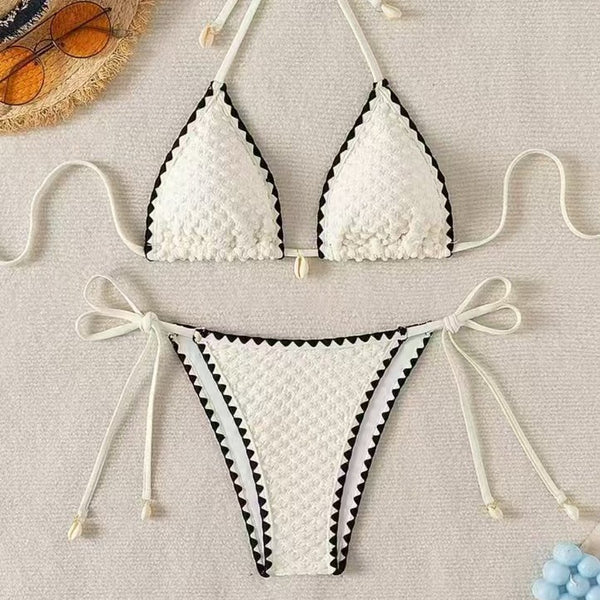 Bikini Estampado Multicolor con Cordón Ajustable para Mujer