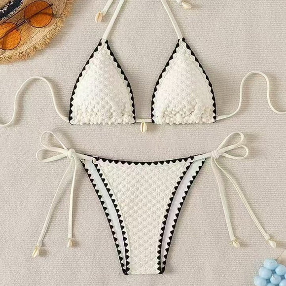 Bikini Estampado Multicolor con Cordón Ajustable para Mujer