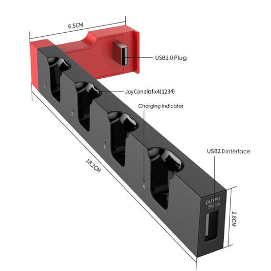 Red and black ípega charging dock for Nintendo Switch Joy-Cons, designed to charge multiple controllers. - Image 14
