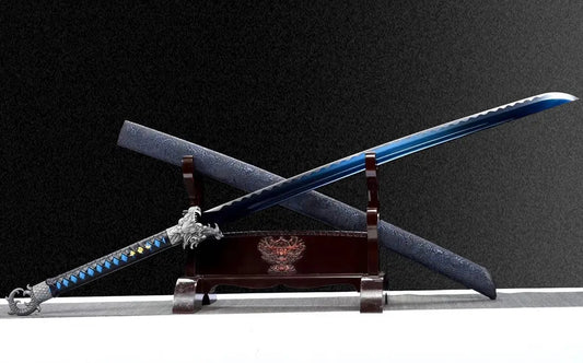 Sable Decorativo Youlan de Acero Manganeso Alto con Bordado Artesanal - Colección de Museo