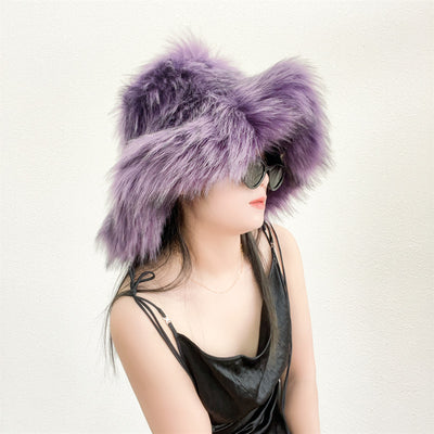 Gorro Punk de Piel de Mapache Grueso - Abrigo Ecológico para Otoño e Invierno - Image 36