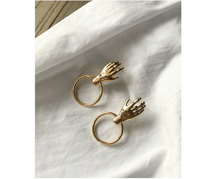 Aretes de Palma Dorados - Plata 925 con Baño de Oro 18K - Image 4