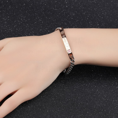Pulsera de Pareja Cristal Rosa Negra Oro - His Queen Her King - Image 10