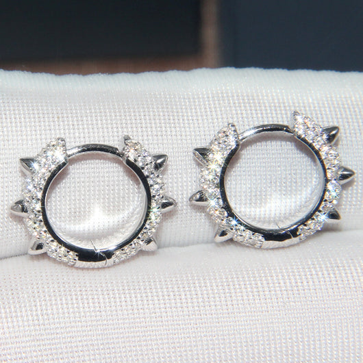Aretes de Plata 925 con Cristales de Diamante - Diseño Europeo Hipoalergénico - Image 4