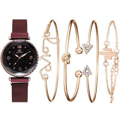 Reloj de Pulsera Mujer Cielo Estrellado con Cierre Magnético - Pulsera Fashion con Números Romanos - Image 7