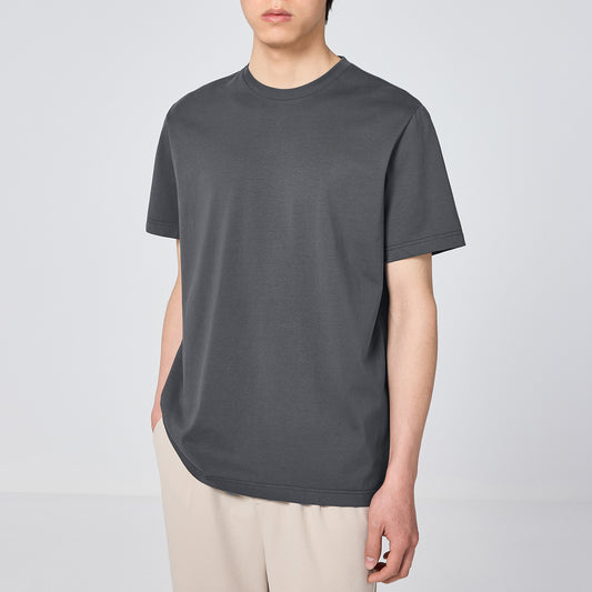Playera Básica Cuello Redondo Color Sólido con Efecto Fresco